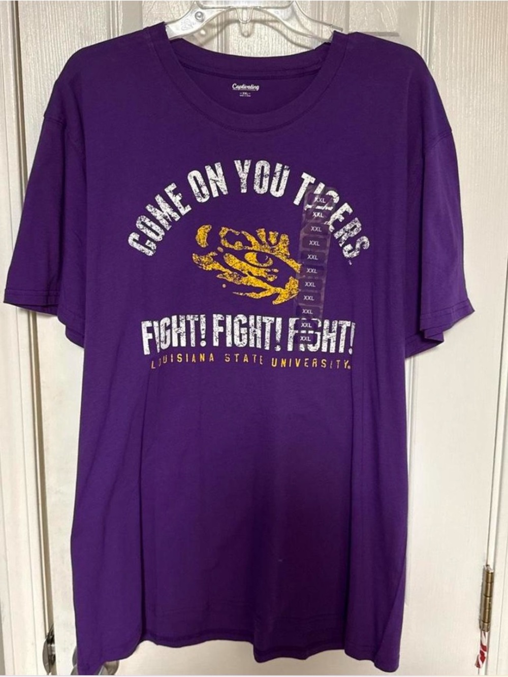 Comfort Colors Purple LSU 'Come On You Tigers' Short Sleeve Tee